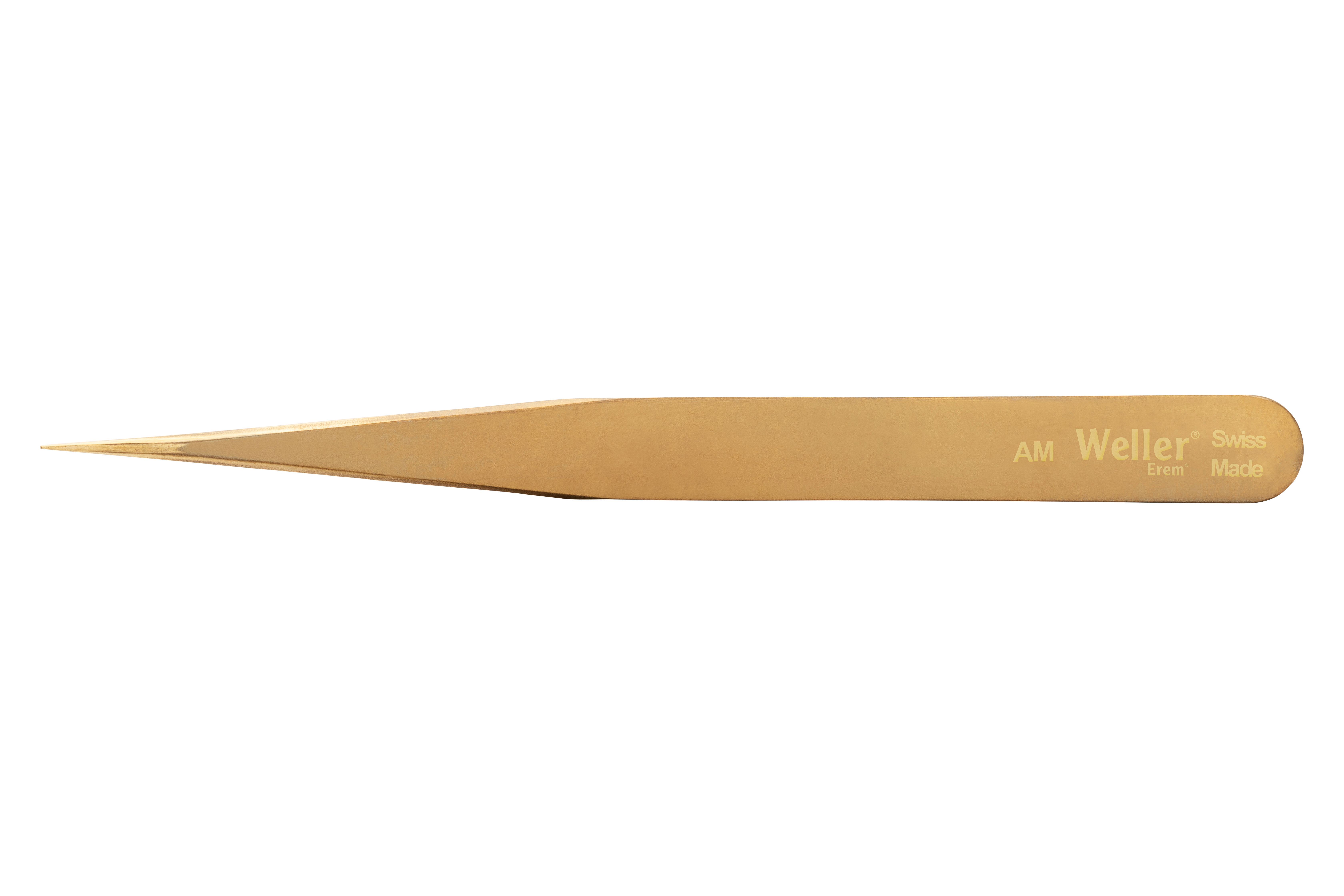 am Erem 127in Brass Pointed ESD Safe Tweezer