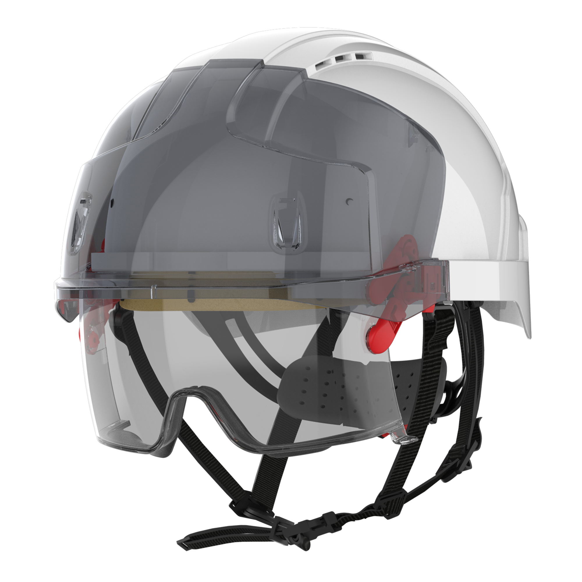 JSP EVO VISTAlens White Safety Helmet Ventilated Adjustable