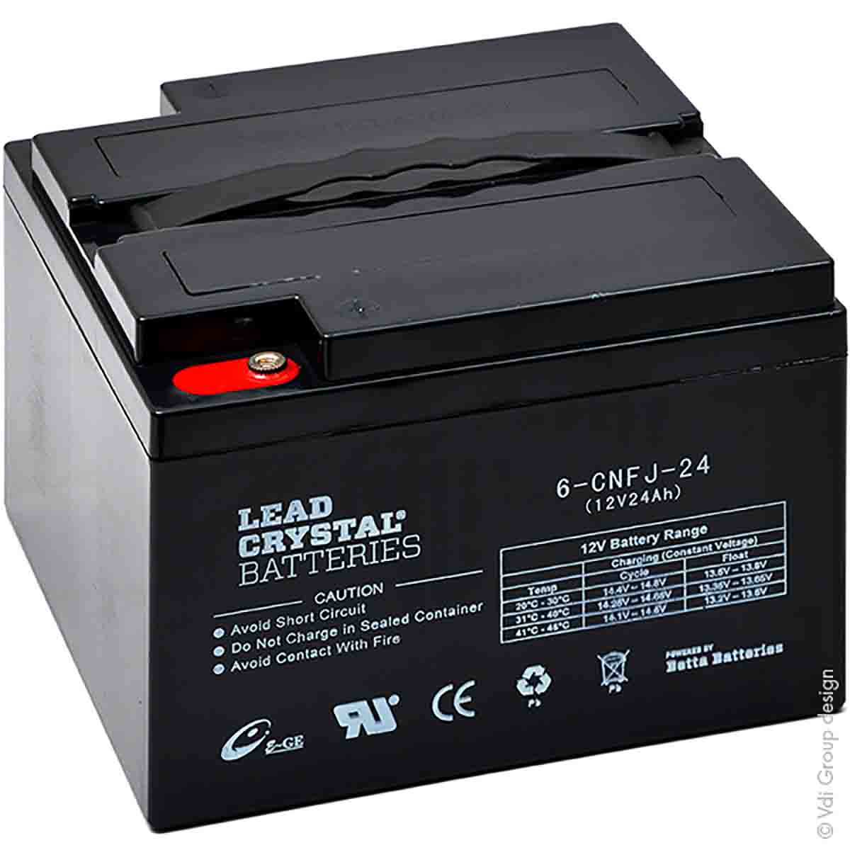 ENIX Energies 12 V, Standard Sealed Lead Acid Battery, 24 Ah, 166mm x 125 mm