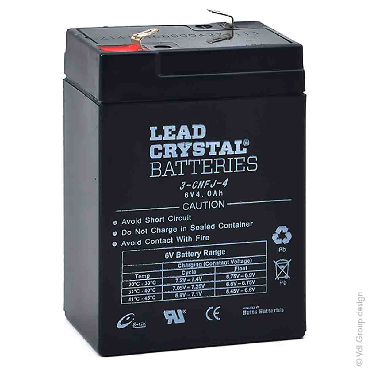 ENIX Energies 6 V, Standard Sealed Lead Acid Battery, 4 Ah, 47.5mm x 100 mm