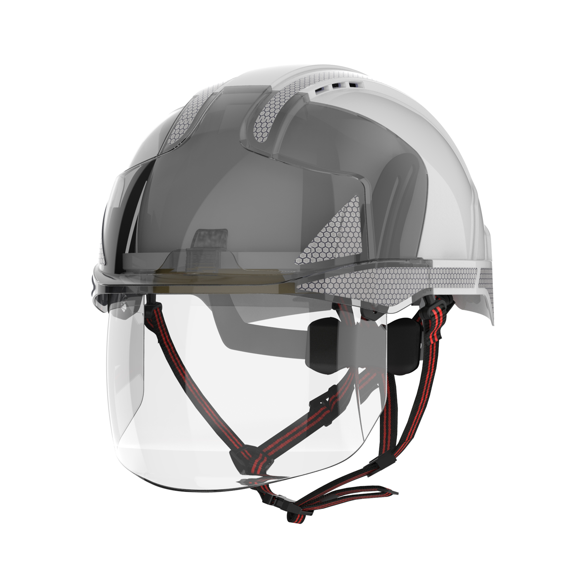 JSP EVOVISTAshield White Safety Helmet Chin Strap Included Ventilated Adjustable
