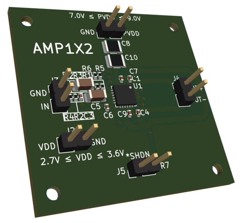 PUI Audio AMP1X2 Audio Board Audio Amplifier Amplifier Board for Audio Transducers for AMP1X2