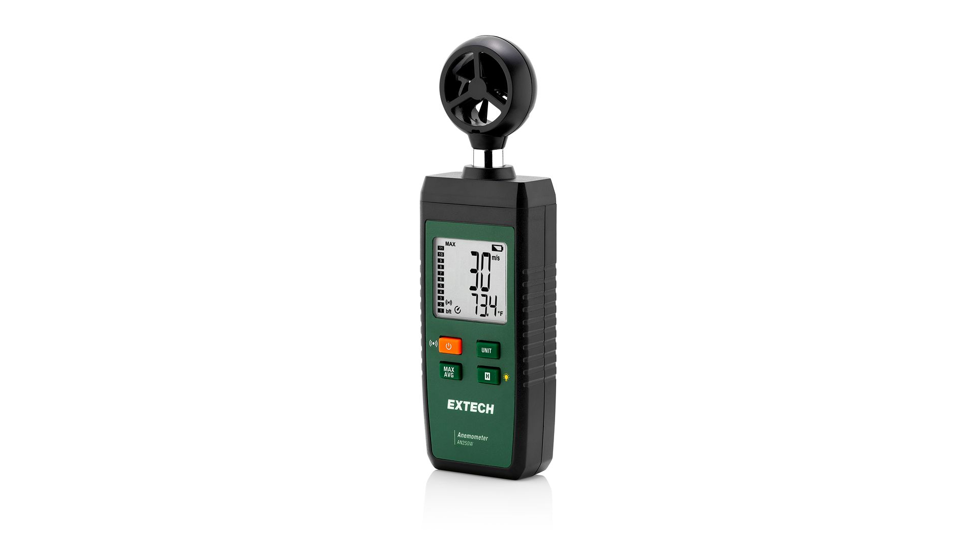 Extech AN250W Anemometer, Measures Temperature, Air Velocity, 67 m/h