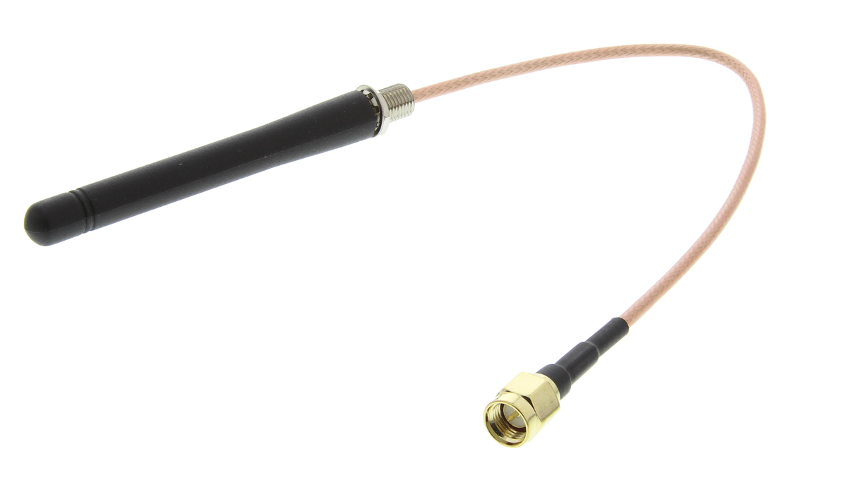RF Solutions ANT-433WPIG-2SMA Whip RFID Antenna with SMA Connector, ISM Band, UHF RFID