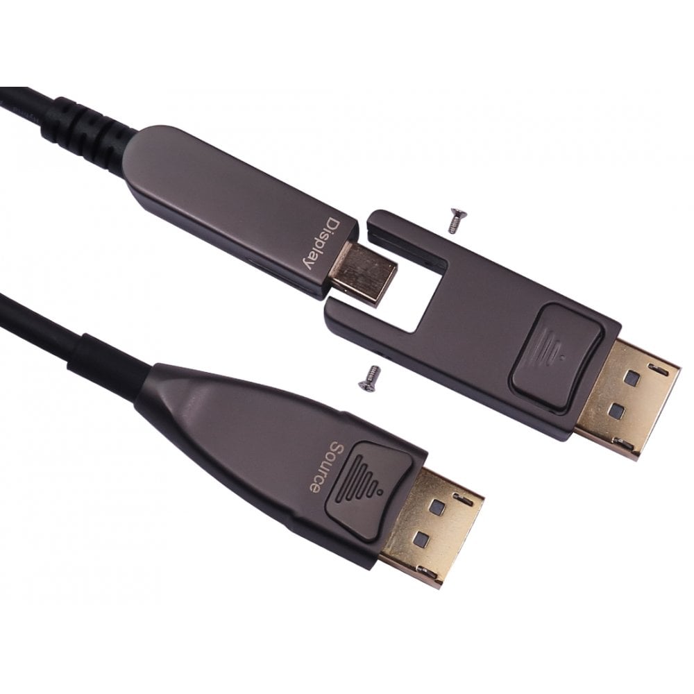 NewLink AOCDET-DP series, 10 m Active Optical Cable, - Male DisplayPort to Male DisplayPort, Black
