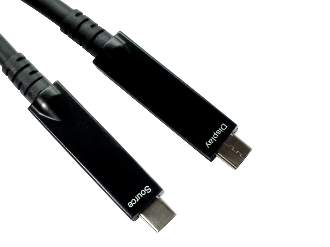 NewLink Active Optical Cable, Male USB Type C to Male, USB 3.2 USB Type C, Black, 7.5 m