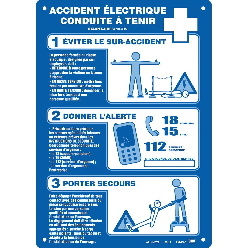 Catu Hazard Warning Sign (French)