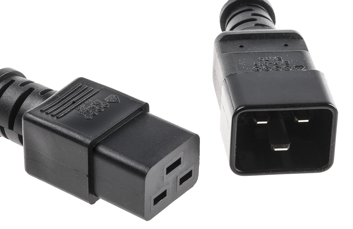 APC IEC C19 to IEC C20 Power Cord, 600 mm Black Netshelter PDU