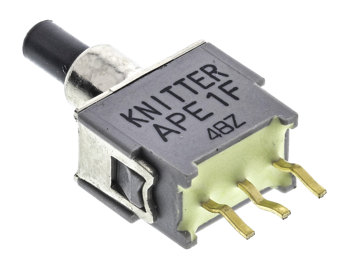 KNITTER-SWITCH Push Button Switch, Momentary, PCB, 6.2 mm Cutout, SPDT, IP67, 48 V dc 250 V ac