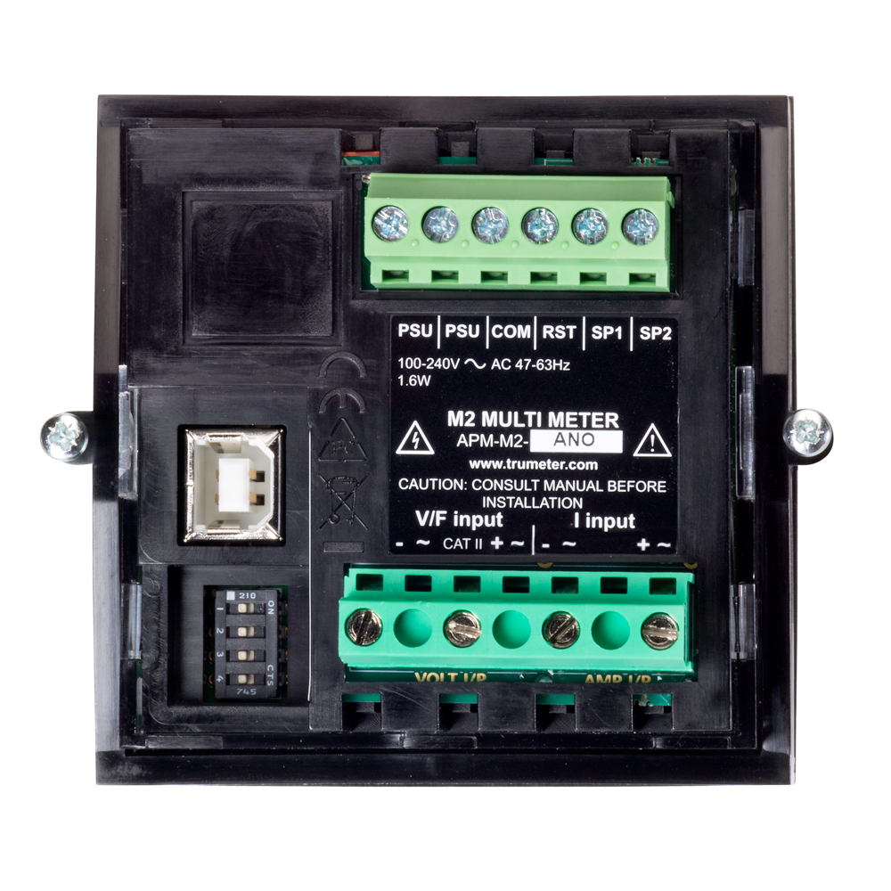 apm-m2-ano Trumeter APM LCD Digital Panel Multifunction Meter for MPS, Frequency, Voltage,  68 mm  x 68 mm