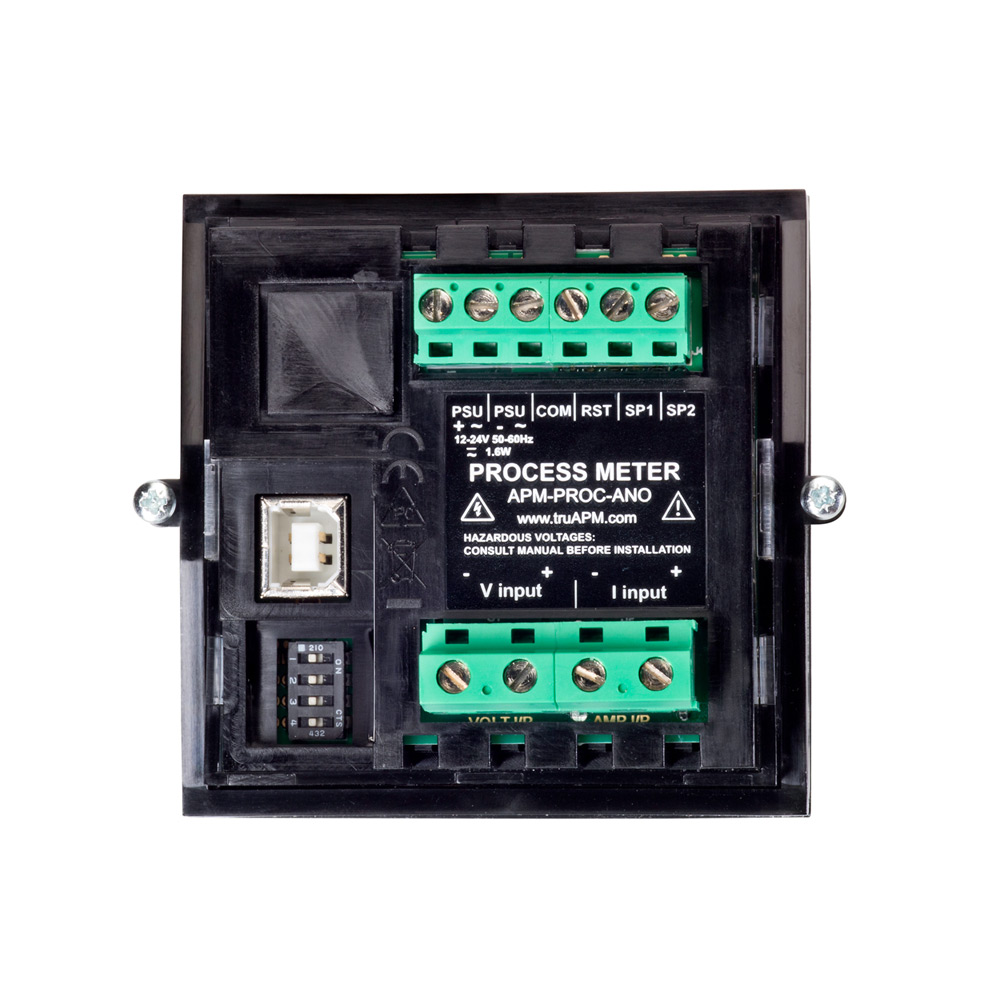 apm-proc-ano Trumeter APM LCD Digital Panel Multifunction Meter for Voltage, Current,  68 mm  x 68 mm
