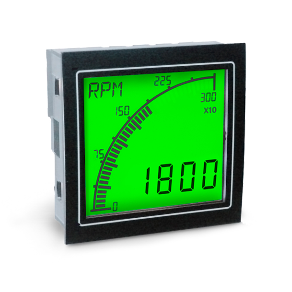 apm-rate-apo Trumeter APM LCD Digital Panel Multifunction Meter for Speed, Flow, Rate,  68 mm  x 68 mm