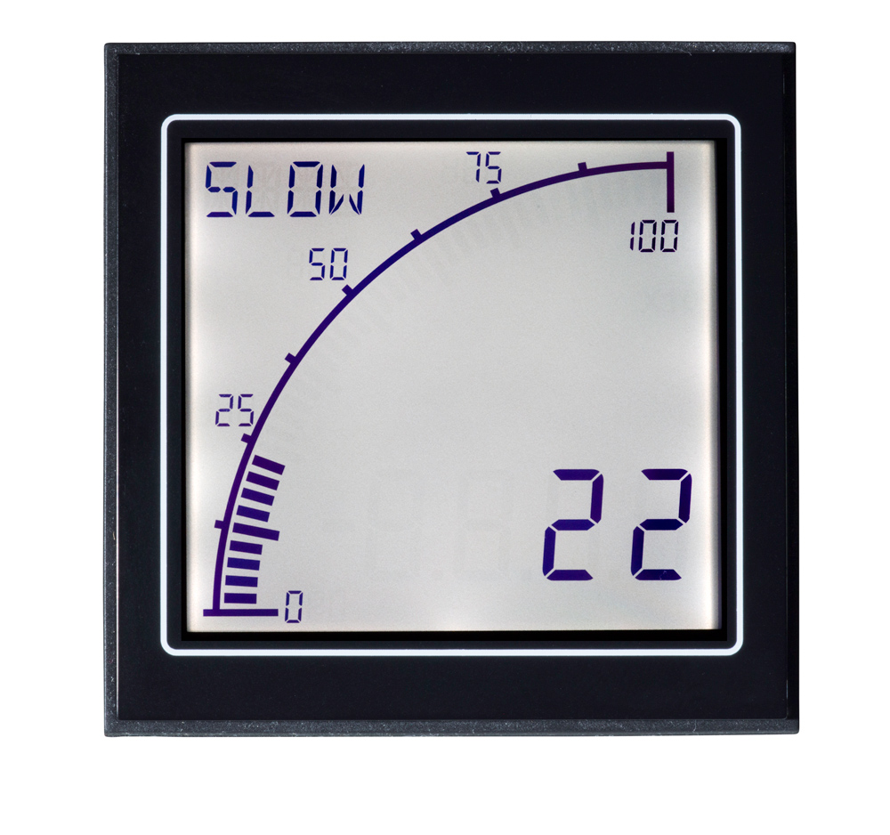 apm-rate-apo Trumeter APM LCD Digital Panel Multifunction Meter for Speed, Flow, Rate,  68 mm  x 68 mm
