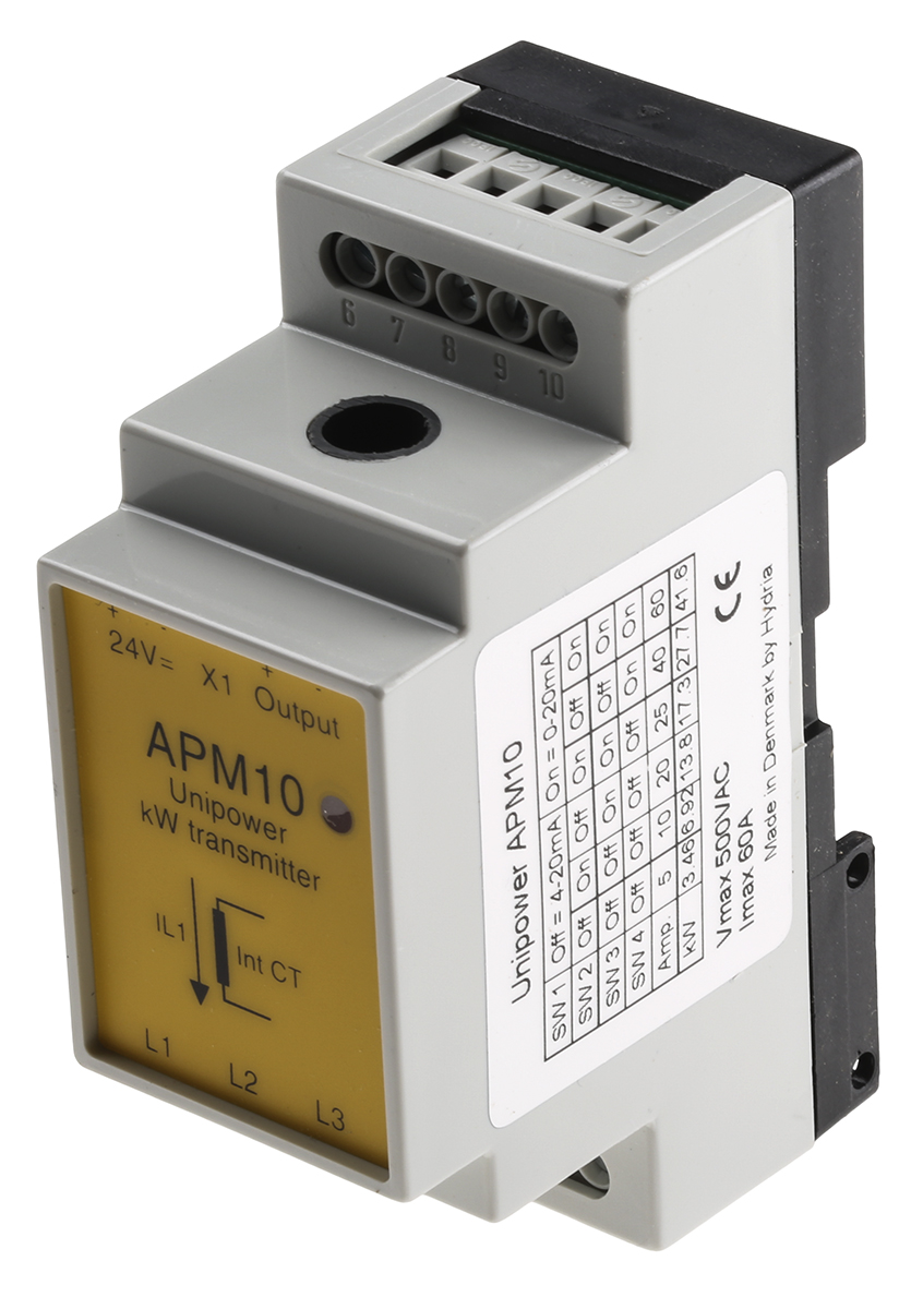 apm10 Unipower 5A, 60 A APM Motor Load Transducer, 24V dc, 50 °C, -15 °C