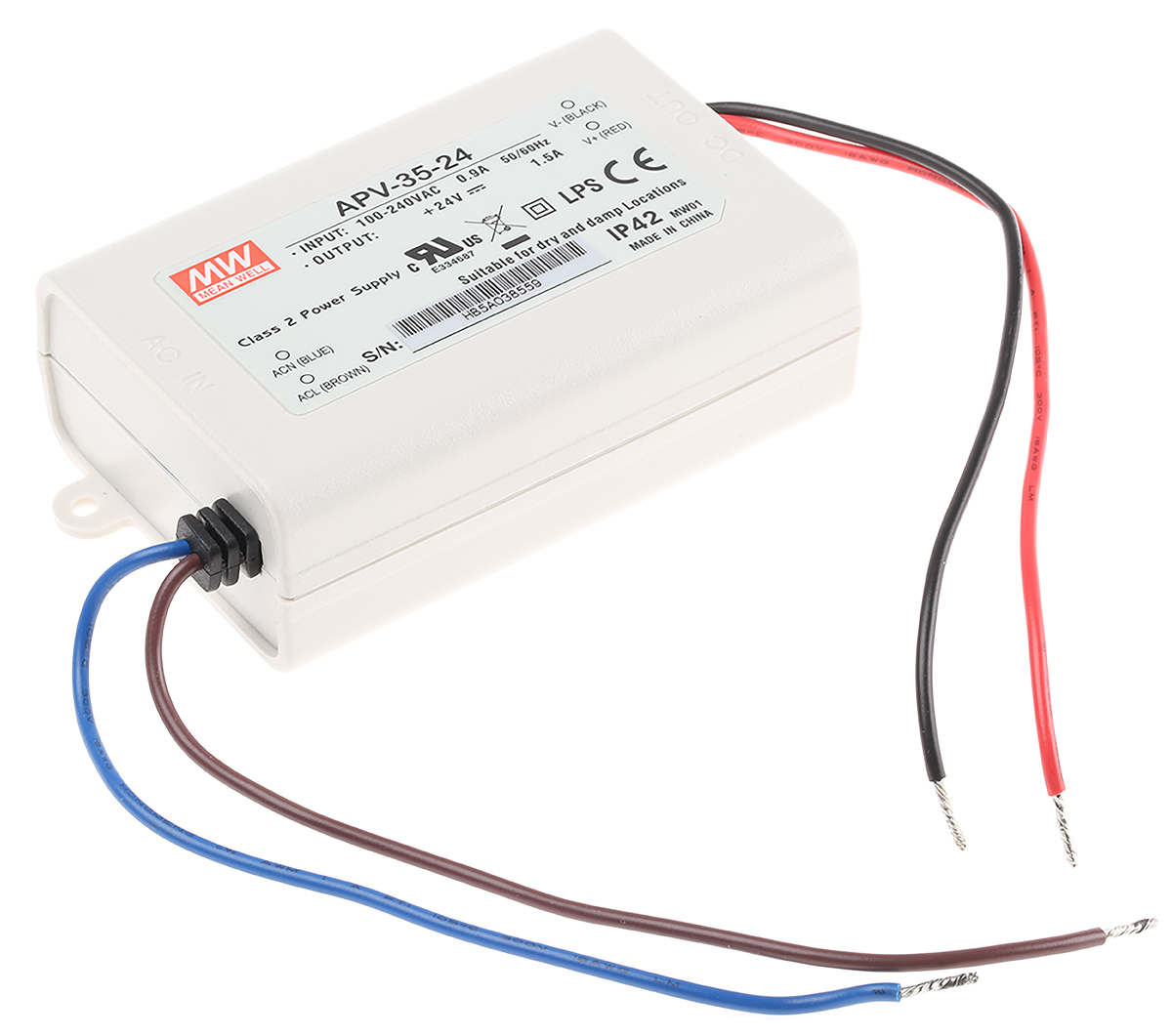 MEAN WELL LED Driver, 24V Output, 36 W Output, 1.5A