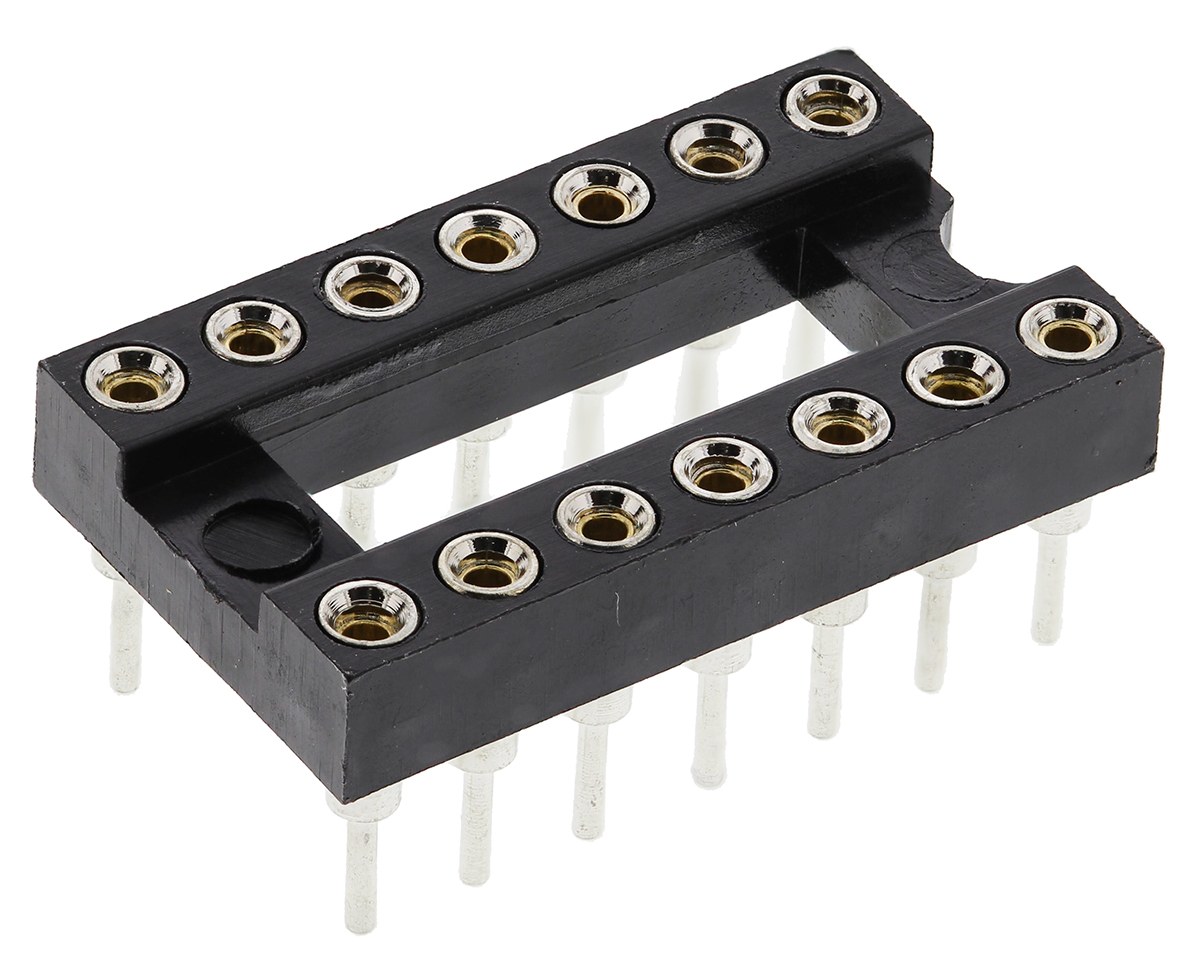 ASSMANN WSW 2.54 mm Pitch Vertical 14 Way, Through Hole Turned Pin Open Frame DIL Socket, 3A