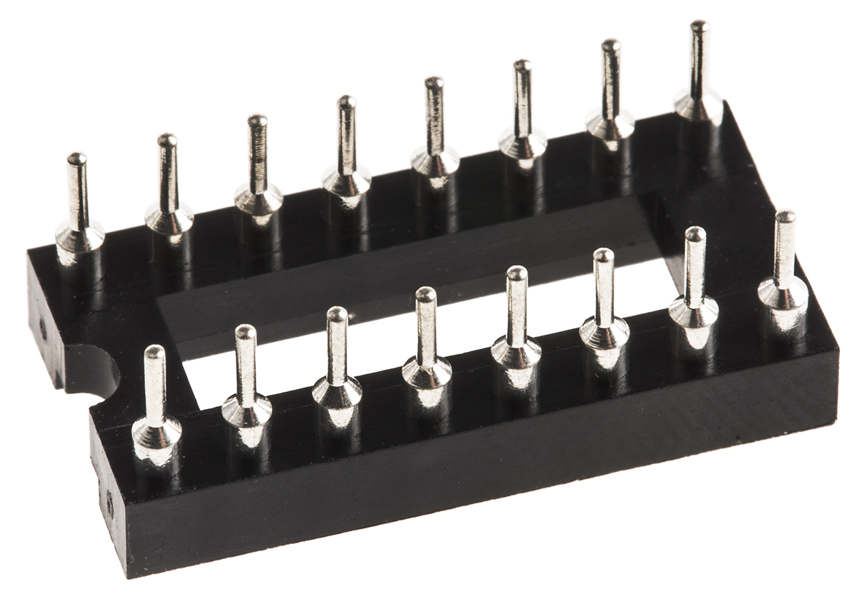 ASSMANN WSW 2.54 mm Pitch Vertical 16 Way, Through Hole Turned Pin Open Frame DIL Socket, 3A