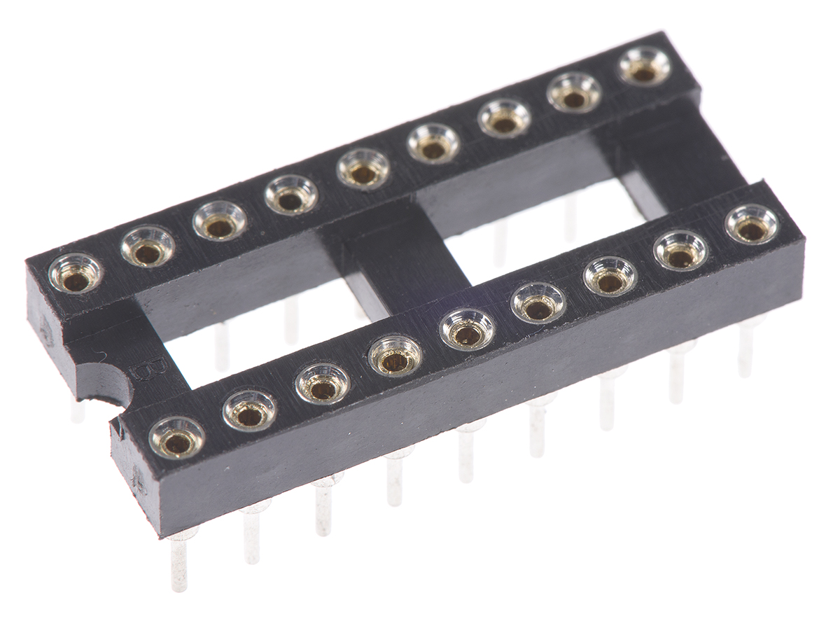 ASSMANN WSW 2.54 mm Pitch Vertical 18 Way, Through Hole Turned Pin Open Frame DIL Socket, 3A