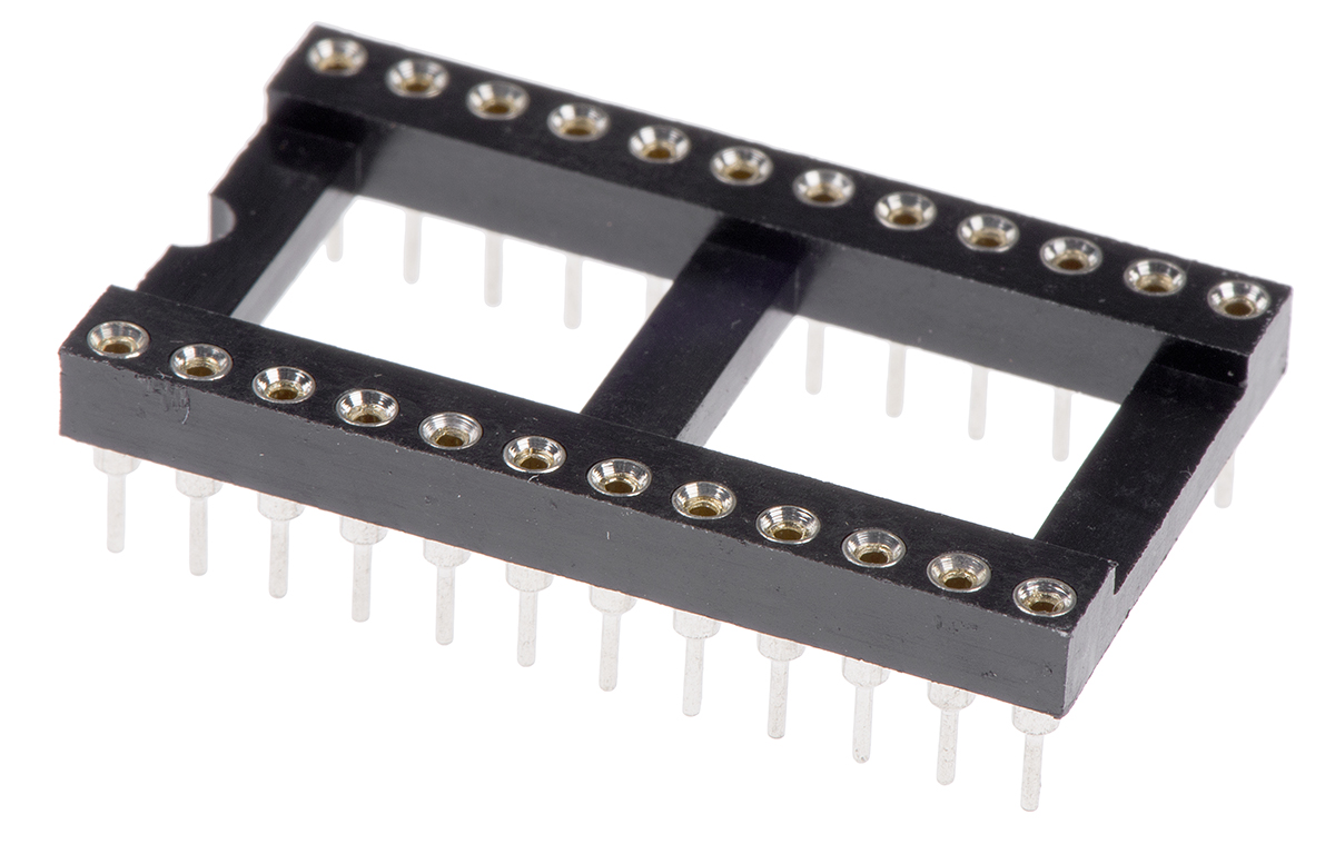 ASSMANN WSW 2.54 mm Pitch Vertical 24 Way, Through Hole Turned Pin Open Frame DIL Socket, 3A