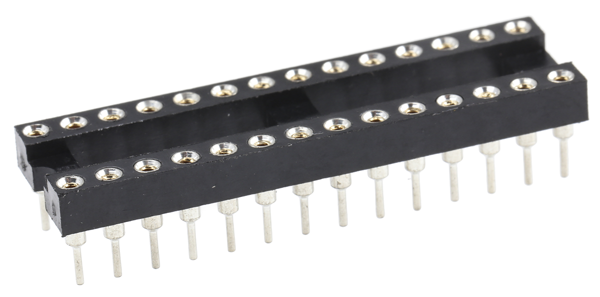 ASSMANN WSW 2.54 mm Pitch Vertical 28 Way, Through Hole Turned Pin Open Frame DIL Socket, 3A