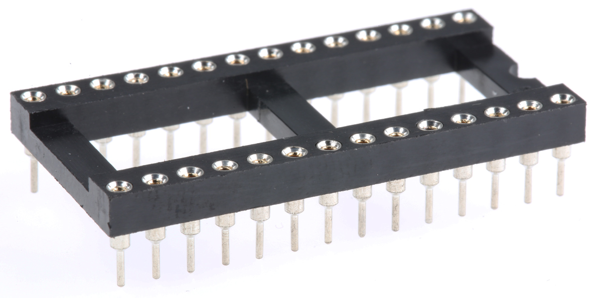 ASSMANN WSW 2.54 mm Pitch Vertical 28 Way, Through Hole Turned Pin Open Frame DIL Socket, 3A