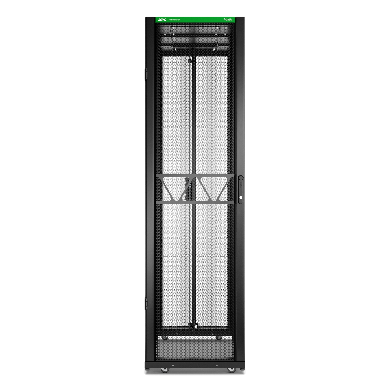 APC NetShelter SX Series Black 45 U Steel Enclosure , with 4 Post Frame, 1200 mm, 2124 mm Height 600 mm