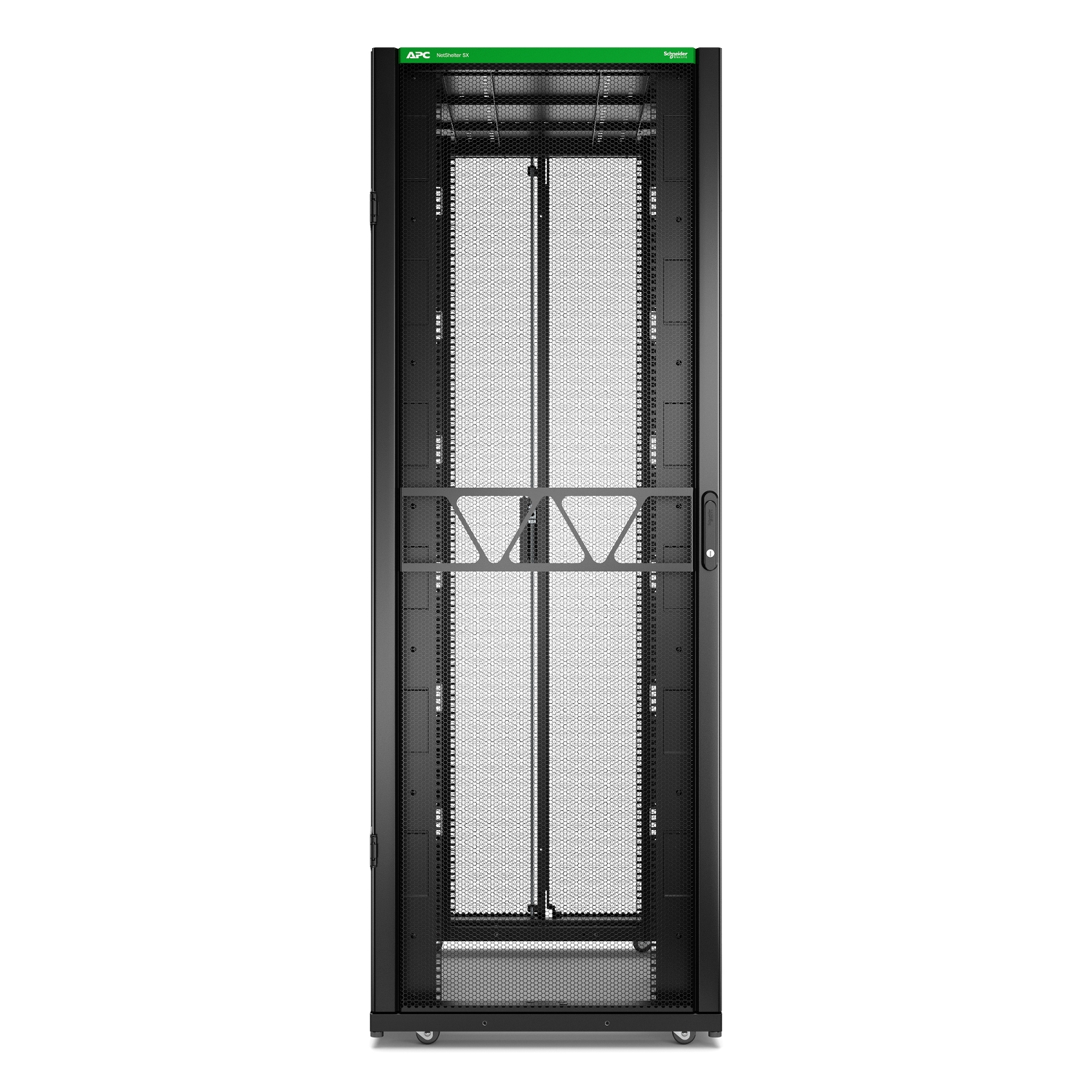 APC NetShelter SX Series Black 45 U Steel Enclosure , with 4 Post Frame, 1200 mm, 2124 mm Height 750 mm