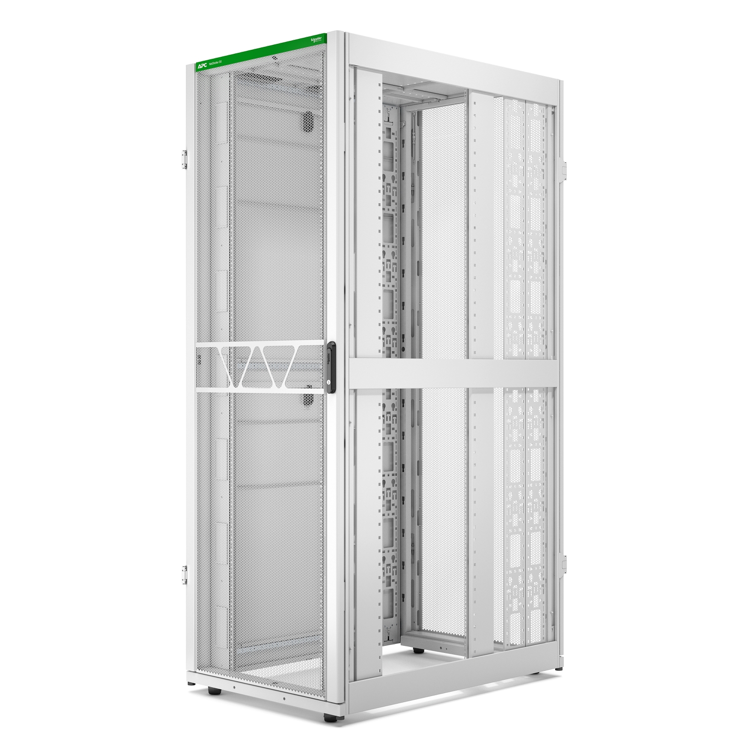 APC NetShelter SX Series White 48 U Steel Enclosure , with 4 Post Frame, 1200 mm, 2258 mm Height 800 mm