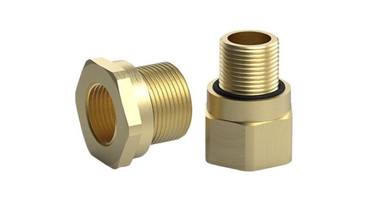 Peppers Cable Gland Adapter, M20 Exterior Thread, M25 Interior Thread, Brass, AR Series