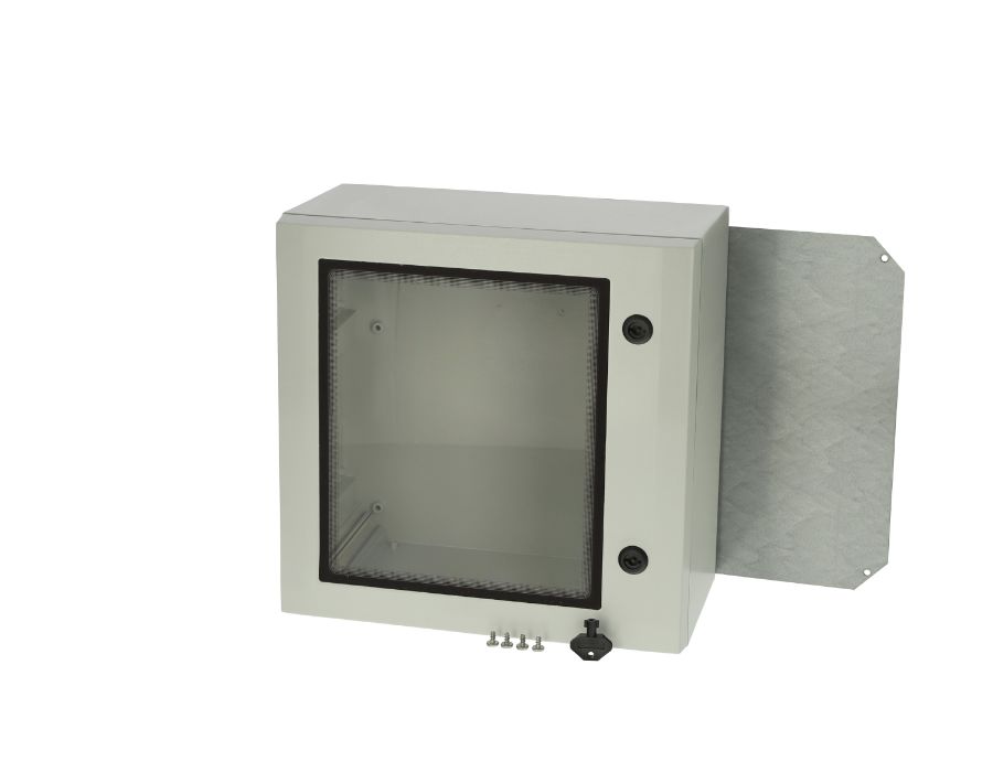 Fibox ARCA Series Polycarbonate Wall Box, IP66 Transparent Door, 400 mm x 400 mm x 210 mm