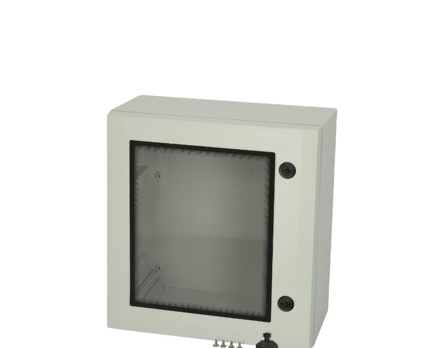 Fibox ARCA 505021W Series Polycarbonate Wall Box, IP66 Transparent Door, 500 mm x 500 mm x 210 mm
