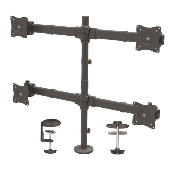 StarTech.com ARMQUAD Black Monitor Arm, Desk Mount