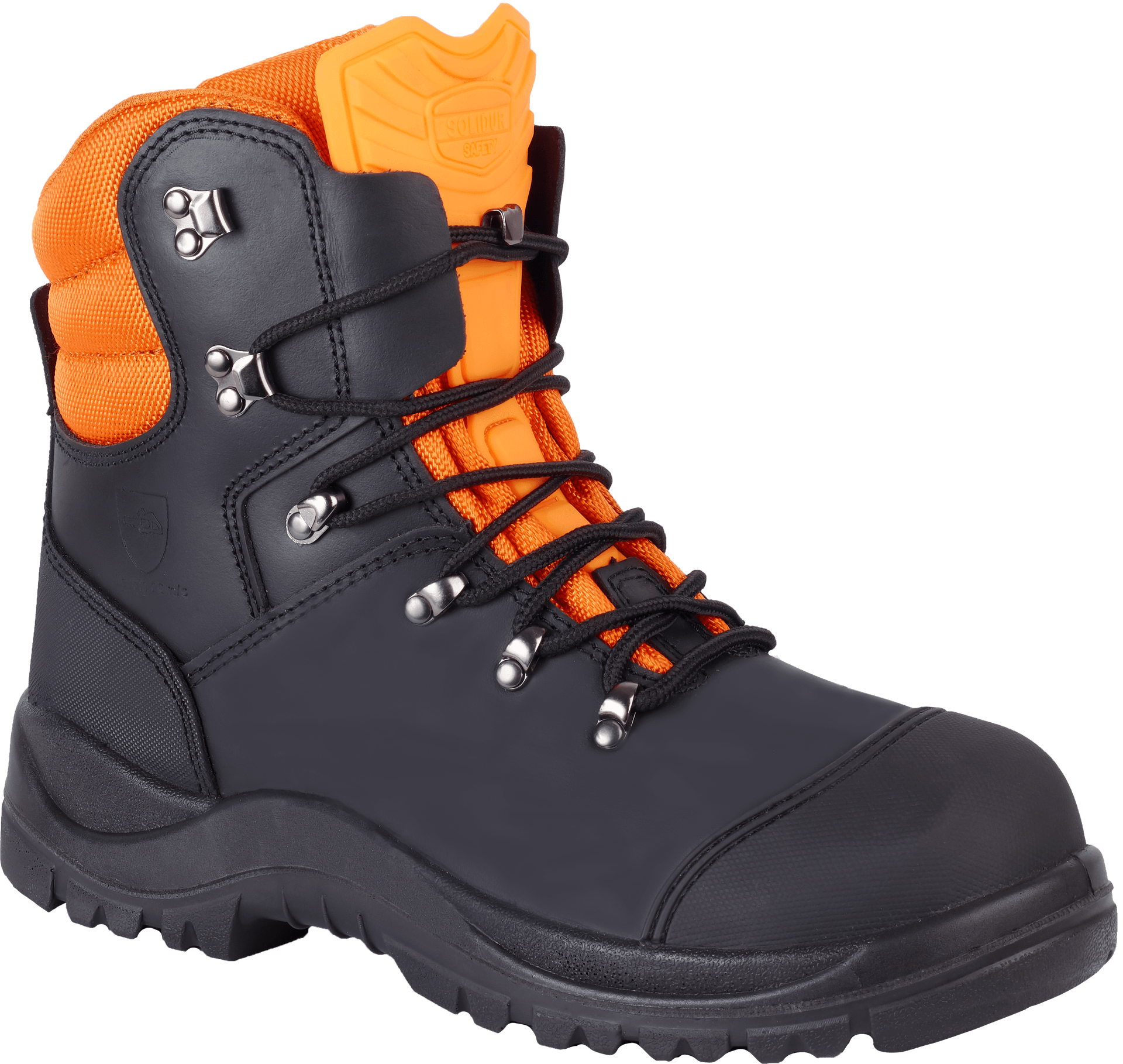 Solidur ARUD Unisex Black, Orange TPU Safety Shoes, UK 9, EU 43