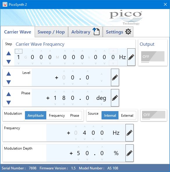as108 Pico Technology AS108 RF Signal Generator, 8.19 GHz min, 300 kHz max