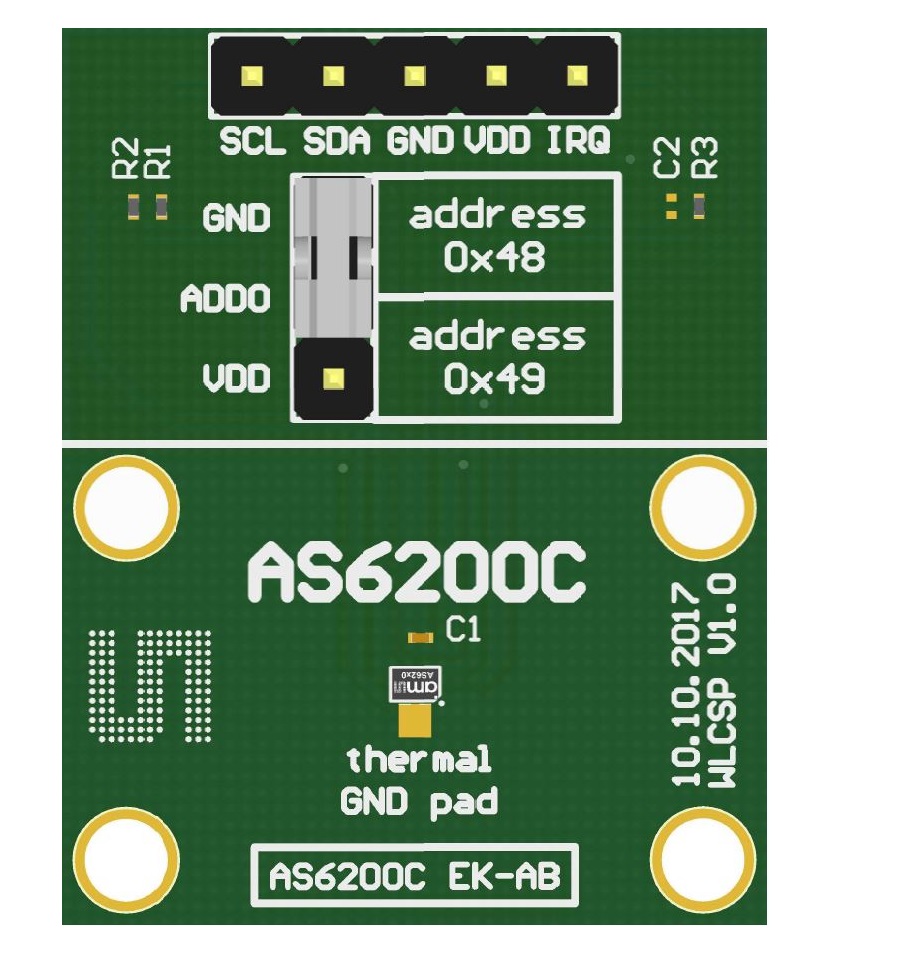 ams OSRAM AS6200C Temperature Sensor Evaluation Kit for AS6200C-WL EK AB AS6200C-WL_EK_AB