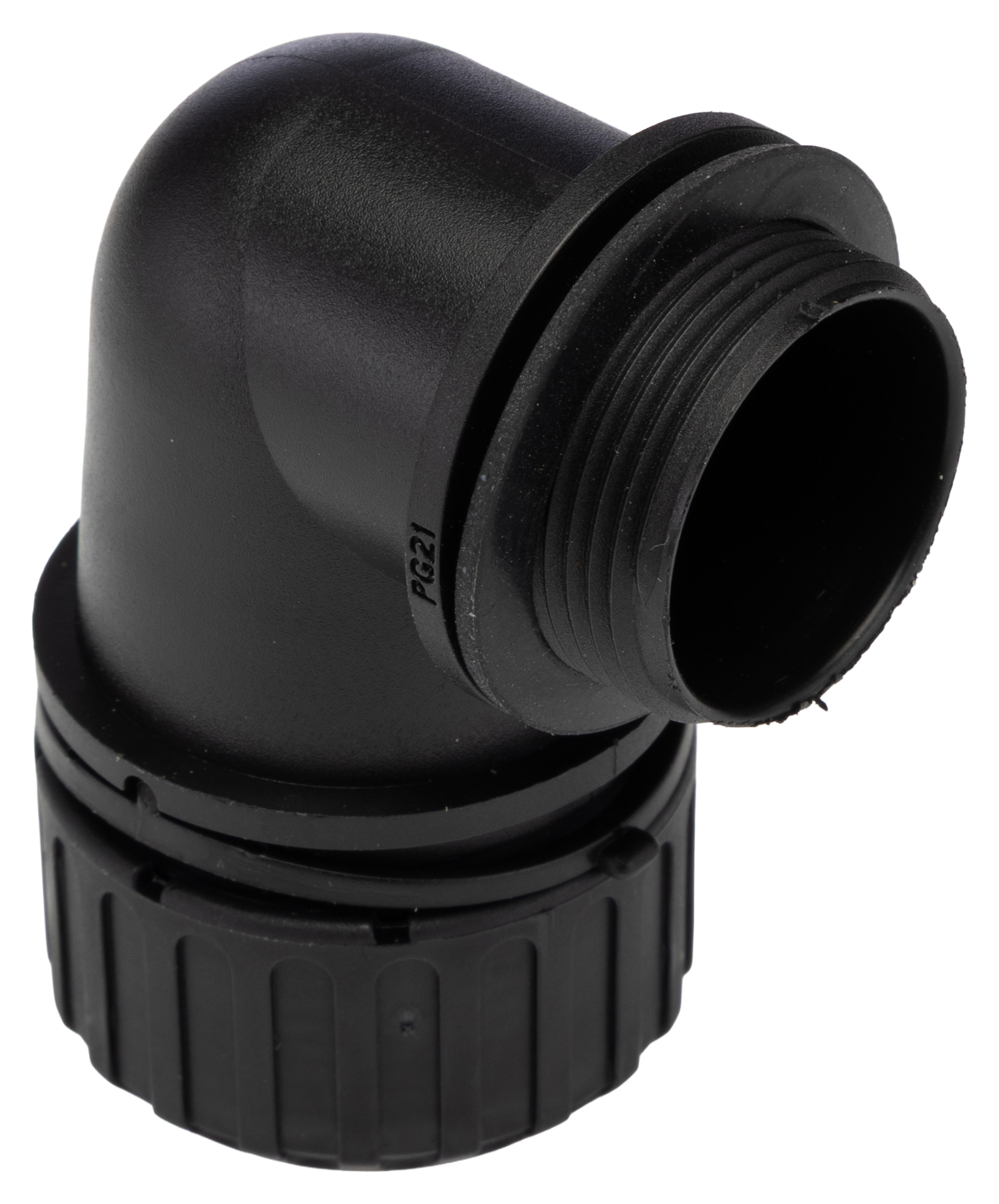 Adaptaflex Black, Conduit Fitting, 28 mm Nominal Size, PG21, Polyamide 66, Black IP68, IP67, IP66, IP69K rating
