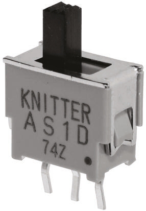 KNITTER-SWITCH PCB Slide Switch DPDT Latching 50mA Gold over Nickel Plated Phosphor Bronze