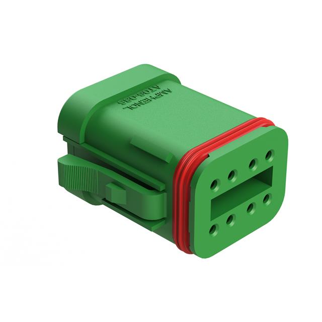 Amphenol, AT Automotive Connector Female Green Flange 8 Way Crimp Termination AT06-08SC-SS01