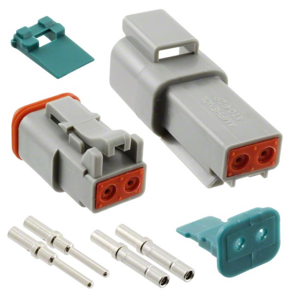 Amphenol, AT2PS Automotive Connector Grey Free Hanging 2 Way Crimp Termination AT2PS-CKIT
