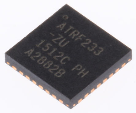 Microchip AT86RF233-ZU ZigBee Transceiver, 32-Pin QFN