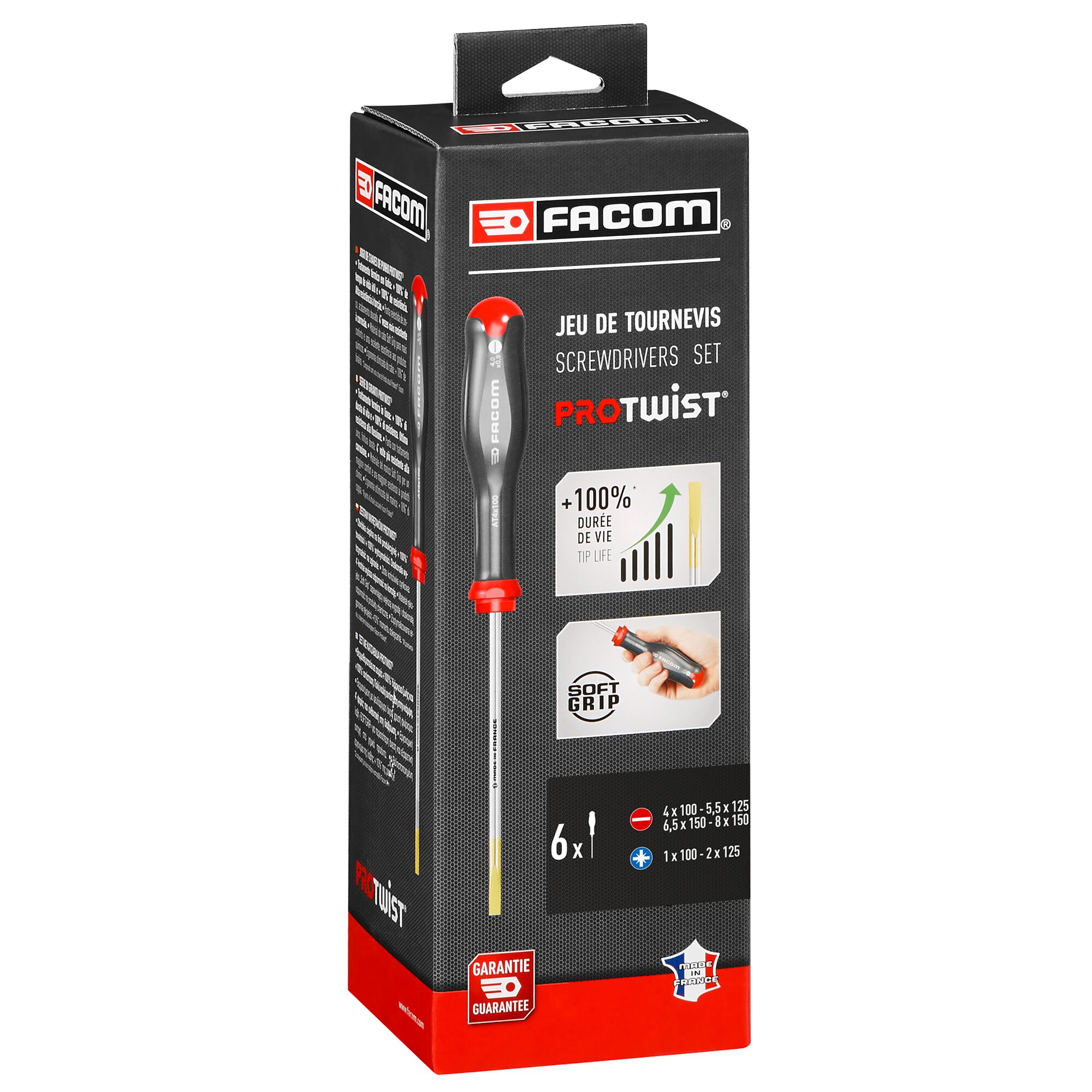 atdj6pb Facom Pozidriv Standard Screwdriver Set, 6-Piece