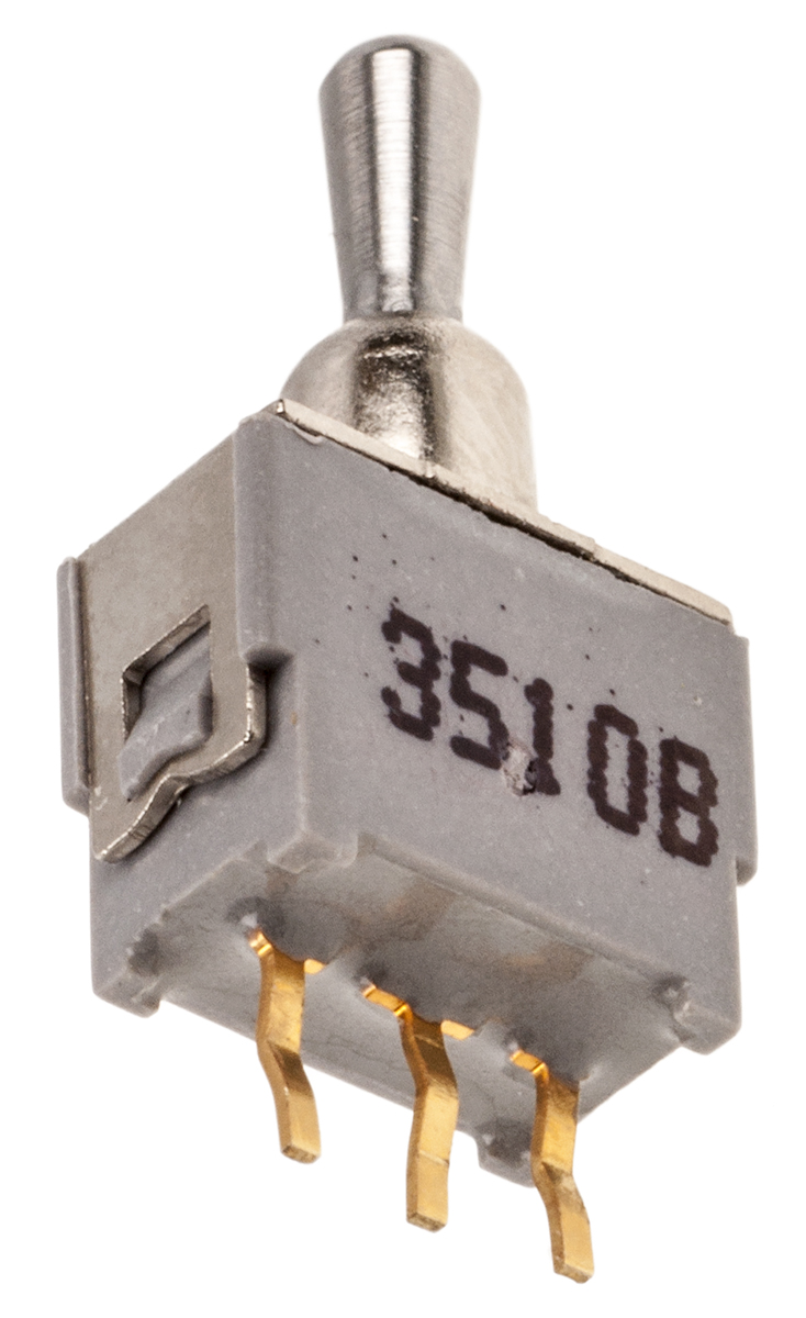 ate-1-g KNITTER-SWITCH Toggle Switch, PCB Mount, On-Off-On, SPDT, Solder Terminal, 48 V dc, 48 V ac
