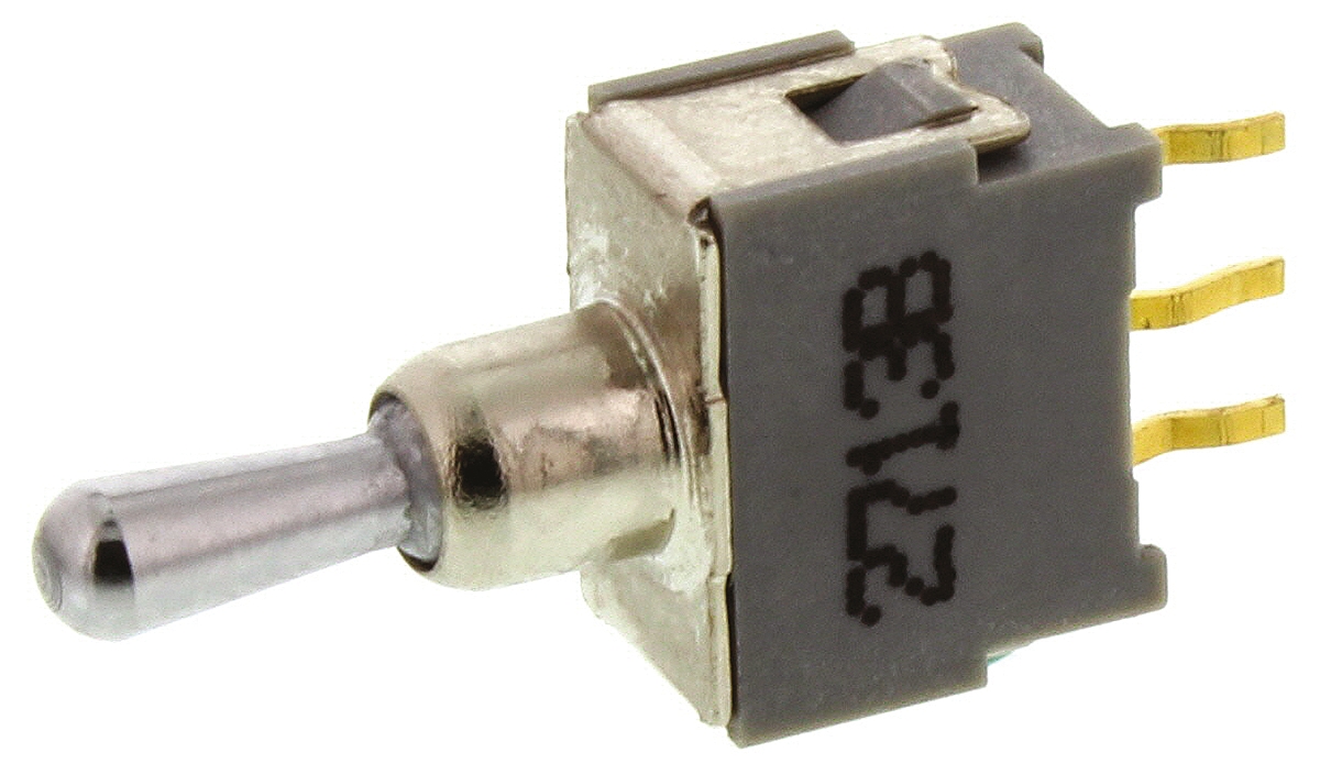 KNITTER-SWITCH Toggle Switch, PCB Mount, On-Off-On, SPDT, Through Hole Terminal, 48 V ac