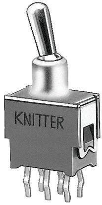 KNITTER-SWITCH Toggle Switch, PCB Mount, On-On, DPDT, Solder Terminal, 48 V ac
