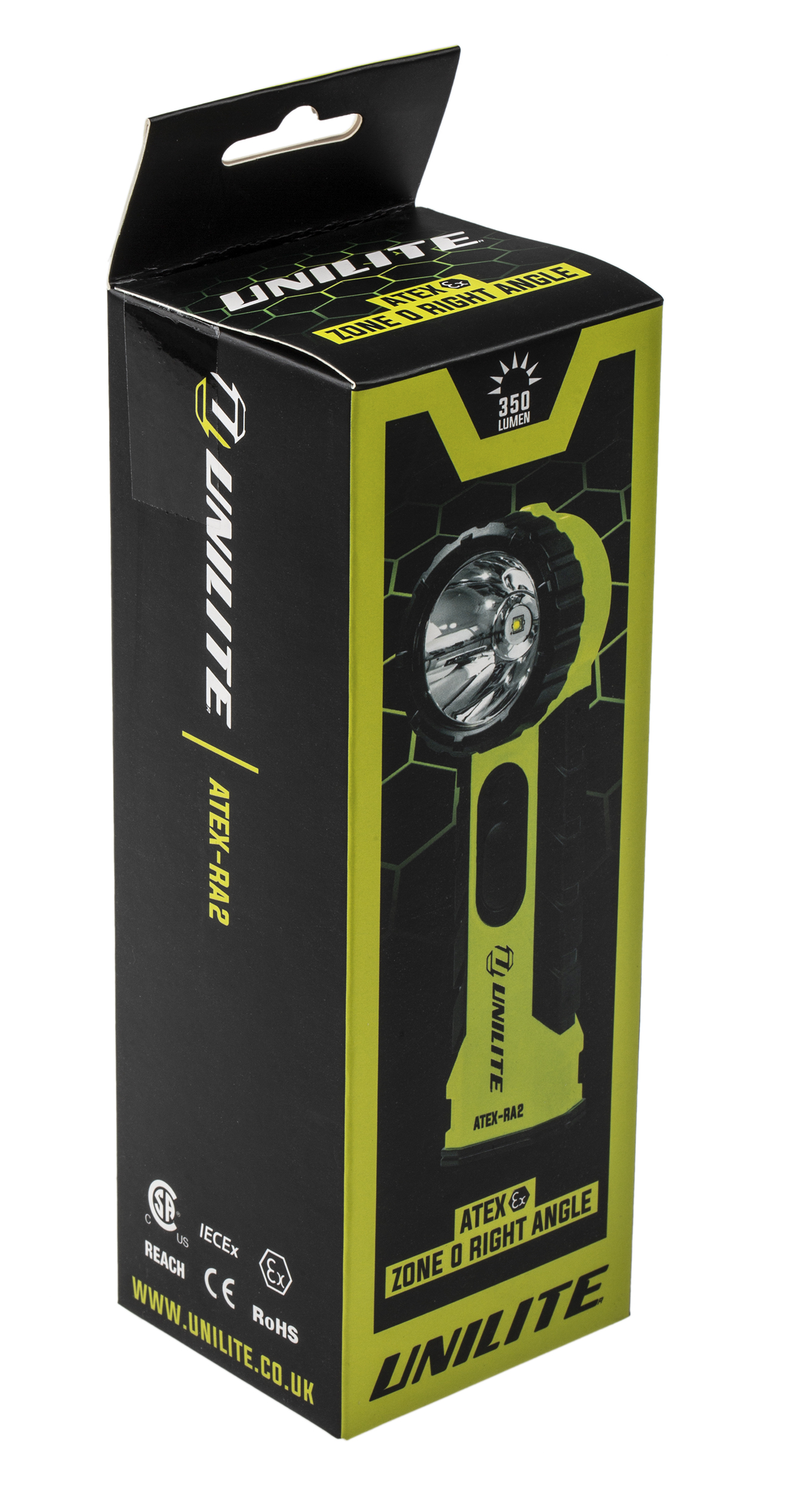 atex-ra2 Unilite ATEX LED Torch Yellow 350 lm, 174 mm