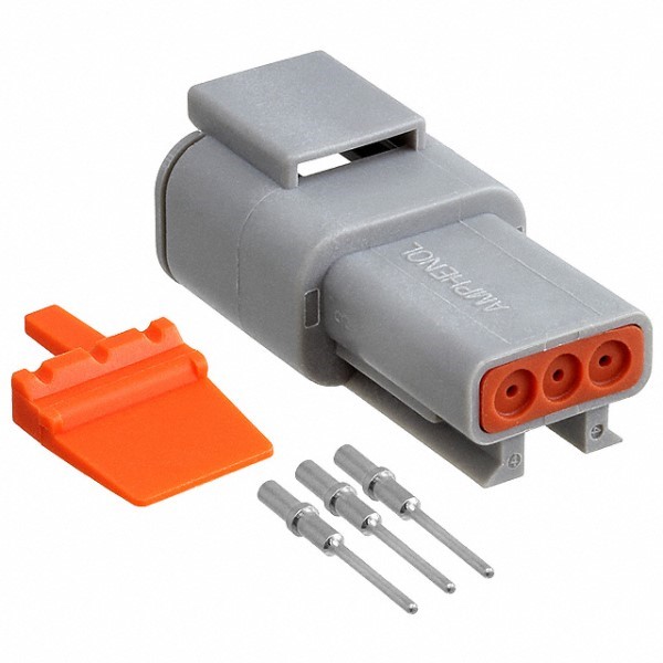 Amphenol, ATM Connector Kit Female Grey Cable 3 Way Crimp Termination ATM04-3P-KIT01