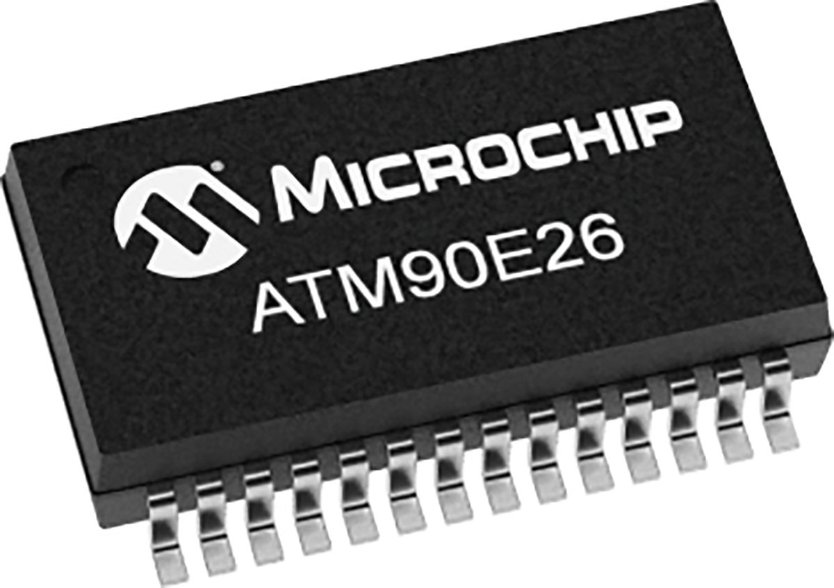 Microchip Energy Metering IC, 3-Channel 16 bit, 8 kHz UART, SPI, 28-Pin SSOP