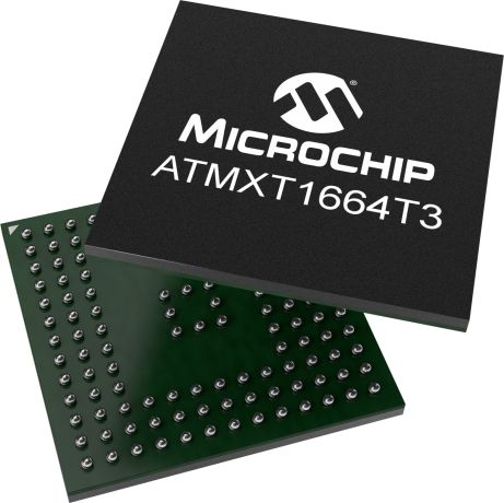 Microchip ATMXT1664T3-CCUR035 Capacitive Touch Screen Sensor I2C Capacitive Touch Controller, 136-Pin UFBGA