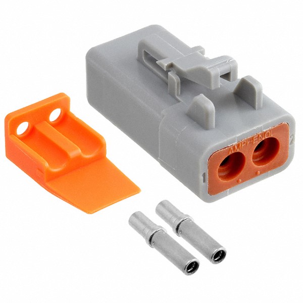 Amphenol, ATP Connector Kit Male Grey Cable 2 Way Crimp Termination ATP06-2S-KIT01