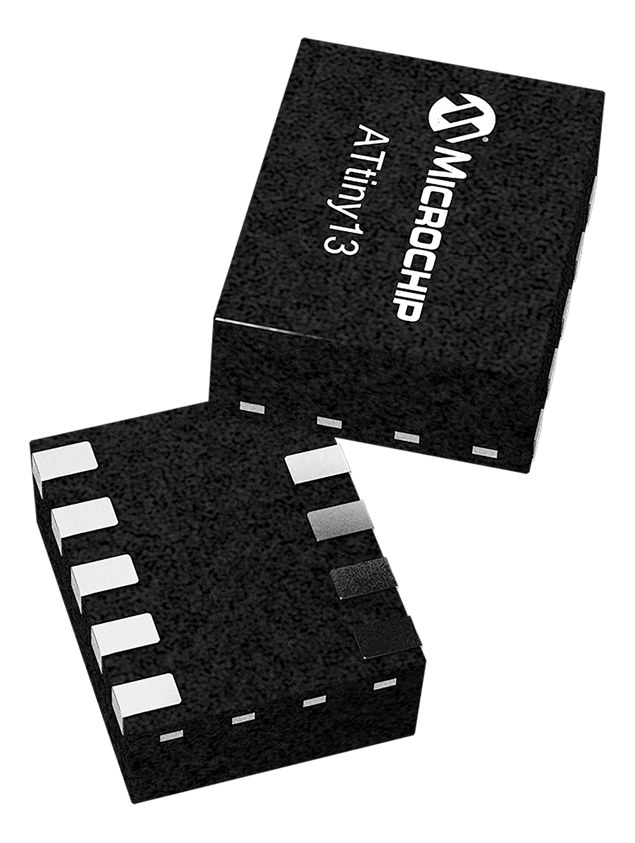 Microchip ATTINY13-20SSU, 8 bit AVR, ATTINY13 Microcontroller, 20 MHz, 1kB FLASH, 8-Pin SOIC